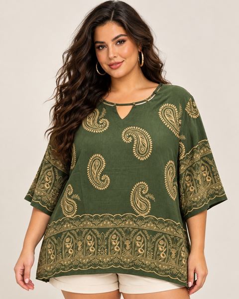 Immagine di FLOWY BLOUSE WITH PAISLEY IDEAL FOR THE CURVY WOMAN